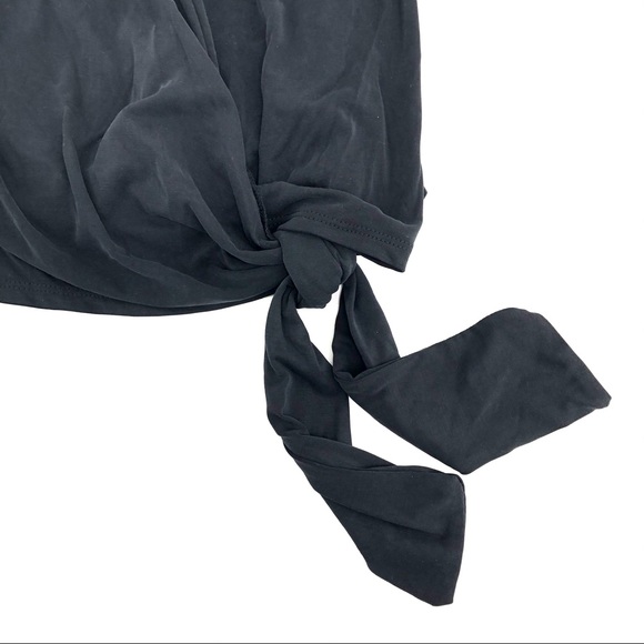 Lush Black Sleeveless Plunging Tie Top - Picture 4 of 4